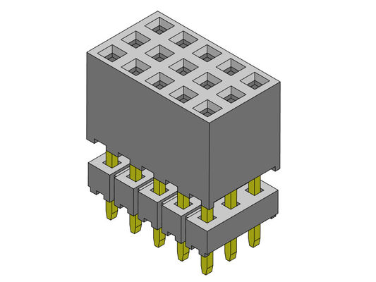 موصل رأس أنثى 2.00 مم ثلاثي الصف مرتفع نوع 3 * 2PIN إلى 3 * 40PIN