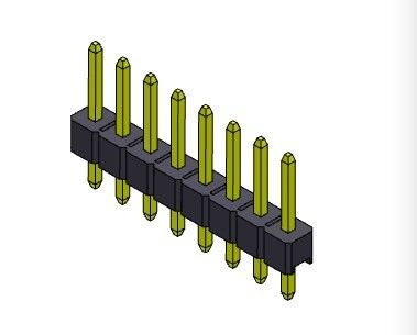 موصل رأس الدبوس 2.54 مم صف واحد مستقيم TYPE 1 * 2PIN إلى 1 * 40PIN H = 2.54mm