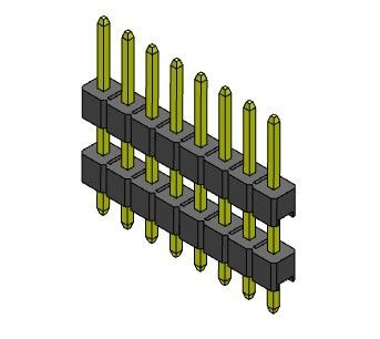 موصل رأس الدبوس 2.54 مللي متر صف مزدوج مستقيم نوع 1 * 2PIN إلى 1 * 40PIN