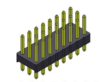 موصل رأس الدبوس 2.54 مللي متر ثلاثي الصف DIP TYPE 3 * 2PIN إلى 3 * 40PIN H = 2.54 مللي متر