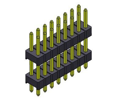 رأس الدبوس 1000MΩ 2.54mm صف مزدوج DIP النوع 2 * 2PIN إلى 2 * 40PIN H = 2.54mm