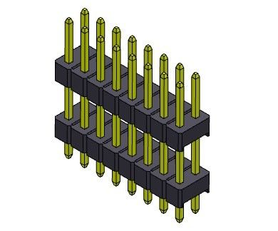 رأس الدبوس 1000MΩ 2.54mm صف مزدوج DIP النوع 2 * 2PIN إلى 2 * 40PIN H = 2.54mm