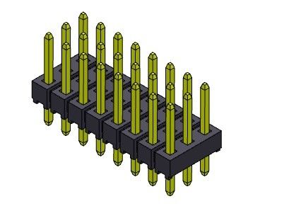 موصل رأس الدبوس 2.54 مللي متر ثلاثي الصف DIP TYPE 3 * 2PIN إلى 3 * 40PIN H = 2.54 مللي متر