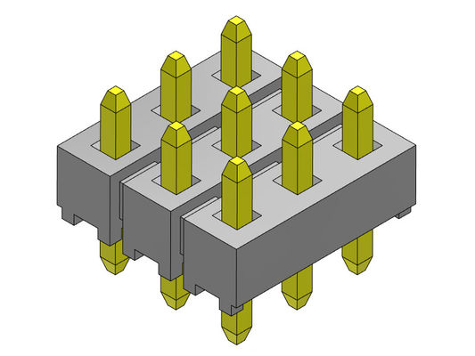 موصل رأس الدبوس 2.54 مللي متر ثلاثي الصف DIP TYPE 3 * 2PIN إلى 3 * 40PIN H = 2.54 مللي متر