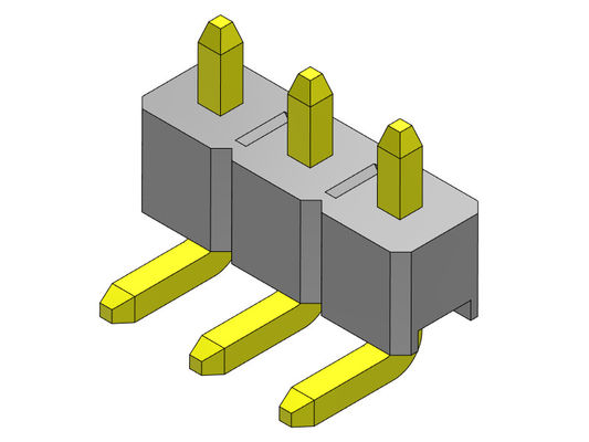 موصل رأس الدبوس 2.54 مللي متر صف واحد R / A TYPE 1 * 2PIN إلى 1 * 40PIN H = 2.54 مللي متر