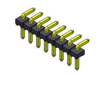 موصل رأس الدبوس 2.54 مم صف واحد R / A النوع 1 * 2PIN إلى 1 * 40PIN H = 2.54 مم H = 1.5 مم