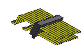 موصل رأس الدبوس 2.00 مم صف واحد SMT TYPE 2 * 2PIN إلى 2 * 40PIN H = 2.00mm