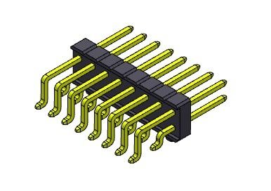 موصل رأس الدبوس 2.54 مللي متر صف واحد SMT TYPE مع أوتاد 2 * 2PIN إلى 2 * 40PIN H = 2.54 مللي متر