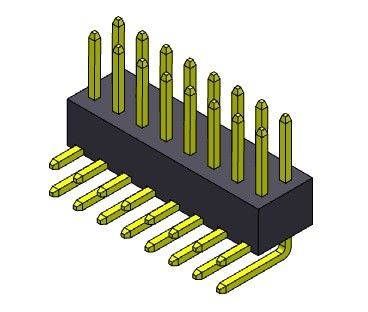 موصل رأس الدبوس 2.54 مم صف واحد R / A النوع 2 * 2PIN إلى 2 * 40PIN H = 4.30 مم