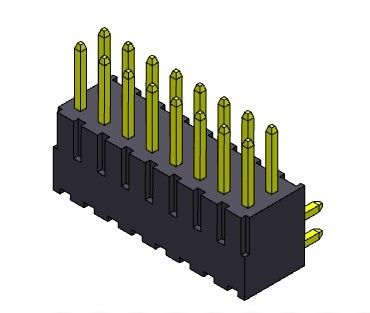 2.54mm صف واحد R / A TYPE موصل رأس الدبوس 2 * 2PIN إلى 2 * 40PIN H = 7.40mm