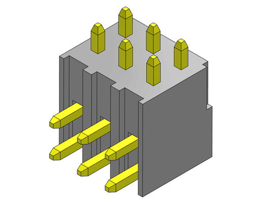 2.54mm صف واحد R / A TYPE موصل رأس الدبوس 2 * 2PIN إلى 2 * 40PIN H = 7.40mm