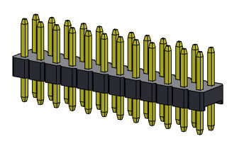 موصل رأس الدبوس 2.00 مللي متر ثنائي الصف Dip TYPE 2 * 2PIN إلى 2 * 40PIN H = 2.00 مللي متر