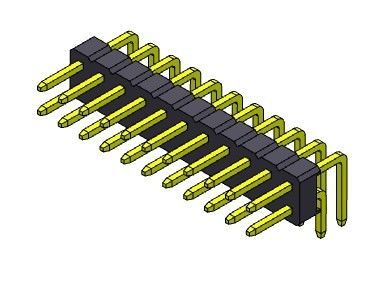 موصل رأس الدبوس 2.00 مم صف مزدوج الزاوية اليمنى TYPE 2 * 2PIN إلى 2 * 40PIN H = 2.00mm