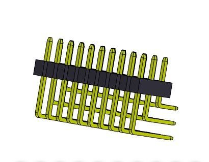 موصل رأس الدبوس 2.00 مم ثلاثي الصف الزاوية اليمنى TYPE 3 * 2PIN إلى 3 * 40PIN H = 2.00mm