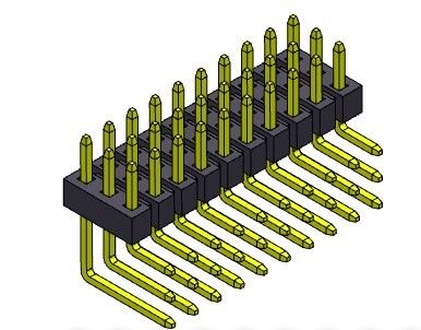 موصل رأس الدبوس 2.00 مم ثلاثي الصف الزاوية اليمنى TYPE 3 * 2PIN إلى 3 * 40PIN H = 2.00mm