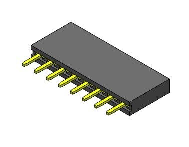 2.54mm صف واحد Dip أنثى موصلات 1 * 2PIN إلى 1 * 40PIN H = 8.50mm
