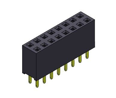 موصل رأس أنثى 2.54 مم صف مزدوج Dip TYPE 2 * 2PIN إلى 2 * 40PIN H = 8.50mm