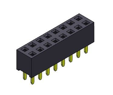 موصل رأس أنثى 2.54 مللي متر صف مزدوج تراجع النوع 2 * 2PIN إلى 2 * 40PIN H = 5.65 مللي متر