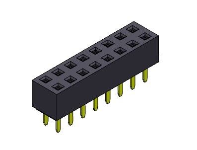 موصل رأس أنثى 2.54 مم صف مزدوج Dip TYPE 2 * 2PIN إلى 2 * 40PIN H = 5.00mm