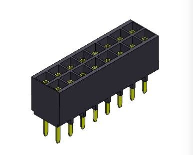 موصل رأس أنثى 2.54 مللي متر صف مزدوج تراجع النوع 2 * 2PIN إلى 2 * 40PIN H = 6.80 مللي متر مدخل سفلي