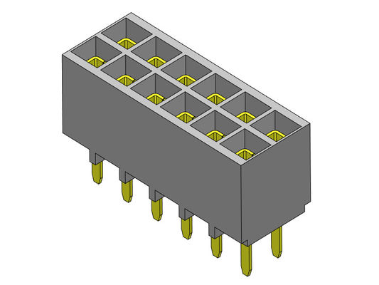 موصل رأس أنثى 2.54 مللي متر صف مزدوج تراجع النوع 2 * 2PIN إلى 2 * 40PIN H = 6.80 مللي متر مدخل سفلي