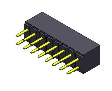 موصل رأس أنثى 2.54 مللي متر صف مزدوج تراجع النوع 2 * 2PIN إلى 2 * 40PIN H = 6.80 مللي متر مدخل سفلي