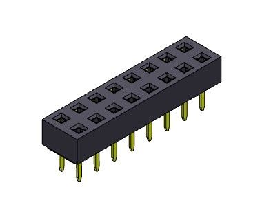 موصل رأس أنثى 2.54 مم صف مزدوج Dip TYPE 2 * 2PIN إلى 2 * 40PIN H = 3.50 مم