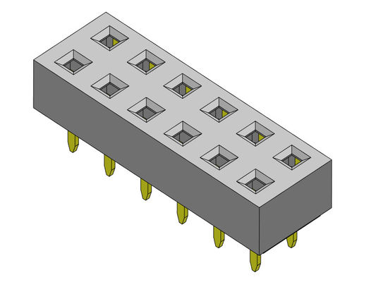 موصل رأس أنثى 2.54 مم صف مزدوج Dip TYPE 2 * 2PIN إلى 2 * 40PIN H = 3.50 مم