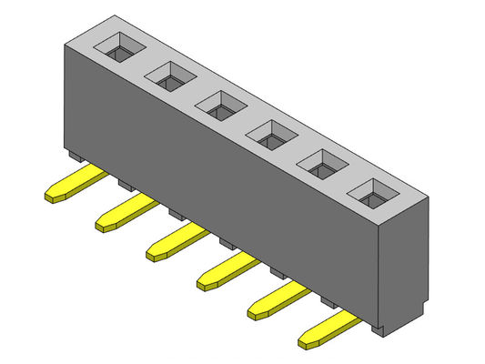 موصل رأس أنثى 2.54 مللي متر زاوية قائمة تراجع النوع 1 * 2PIN إلى 1 * 40PIN H = 5.00 مللي متر