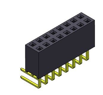 R / A Dip TYPE 2.54 مم درجة رأس أنثى 1 * 2PIN إلى 1 * 40PIN H = 8.50mm
