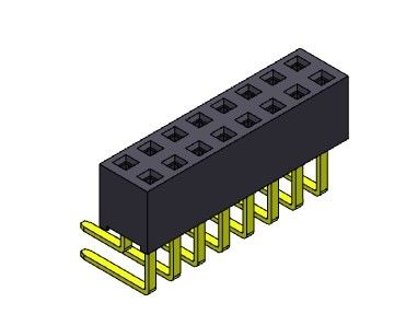 2.54mm صف مزدوج R / A Dip TYPE PCB Header Connector 2 * 2PIN To 2 * 40PIN