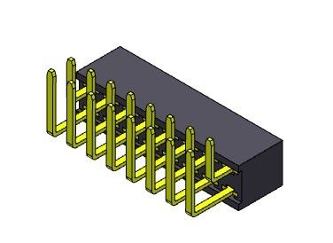 2.54mm صف مزدوج R / A Dip TYPE PCB Header Connector 2 * 2PIN To 2 * 40PIN