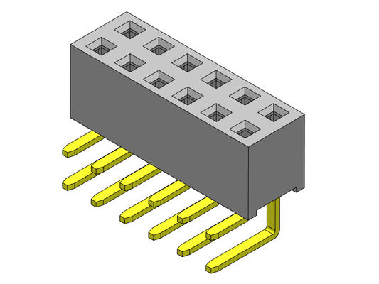 2.54mm صف مزدوج R / A Dip TYPE PCB Header Connector 2 * 2PIN To 2 * 40PIN