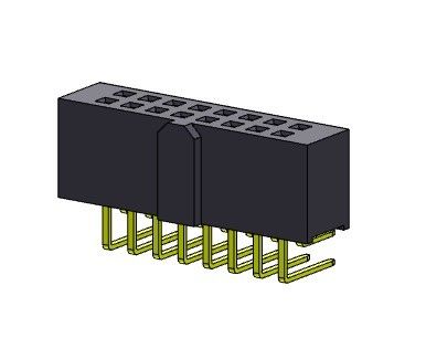 صف مزدوج R / A TYPE أنثى دبوس موصل 2.54 مم 2 * 2PIN إلى 2 * 40PIN H = 8.50 مم
