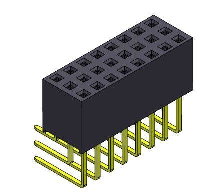 أنثى موصل رأس PCB 2.54mm ثلاثي الصف R / A Dip TYPE 3 * 3PIN إلى 3 * 40PIN