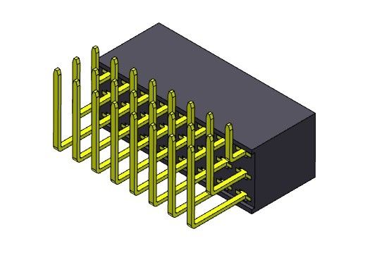 أنثى موصل رأس PCB 2.54mm ثلاثي الصف R / A Dip TYPE 3 * 3PIN إلى 3 * 40PIN
