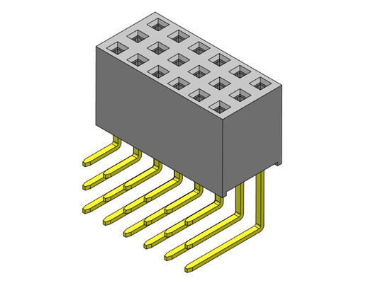 أنثى موصل رأس PCB 2.54mm ثلاثي الصف R / A Dip TYPE 3 * 3PIN إلى 3 * 40PIN