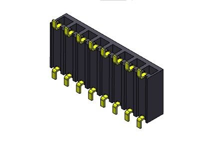 موصل رأس أنثى 2.54 مم إدخال صف واحد SMT TYPE 1 * 2PIN إلى 1 * 40PIN H = 3.40 مم