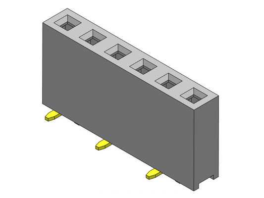 موصل رأس أنثى 2.54 مم صف واحد SMT TYPE 1 * 2PIN إلى 1 * 40PIN H = 7.50mm