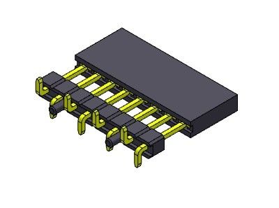 موصل رأس أنثى 2.54 مللي متر صف واحد مرتفع اضغط مناسب SMT Type 1 * 2PIN إلى 1 * 40PIN