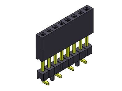 موصل رأس أنثى 2.54 مللي متر صف واحد مرتفع اضغط مناسب SMT Type 1 * 2PIN إلى 1 * 40PIN