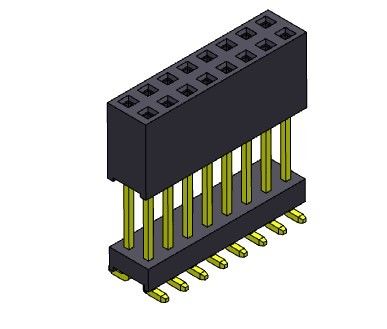 موصل رأس أنثى 2.54 مللي متر صف مزدوج مرتفع الصحافة مناسب SMT Type 2 * 3PIN إلى 2 * 40PIN