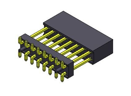 موصل رأس أنثى 2.54 مللي متر صف مزدوج مرتفع الصحافة مناسب SMT Type 2 * 3PIN إلى 2 * 40PIN