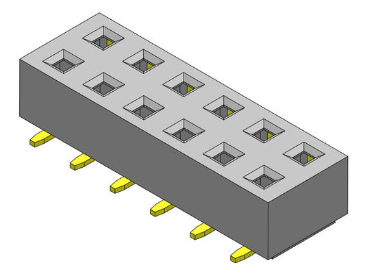 موصل رأس أنثى 2.54 مم صف مزدوج SMT TYPE 2 * 2PIN إلى 2 * 40PIN H = 3.50 مم