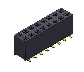 موصل رأس أنثى 2.54 مم صف مزدوج SMT TYPE 2 * 2PIN إلى 2 * 40PIN H = 7.10mm