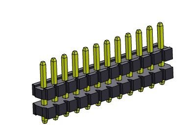 موصل رأس الدبوس 3.96 مللي متر صف واحد مكدس مستقيم TYPE 1 * 1PIN إلى 1 * 24PIN