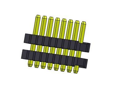 موصل رأس الدبوس 3.96 مللي متر صف واحد مكدس مستقيم TYPE 1 * 1PIN إلى 1 * 24PIN