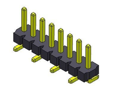 موصل رأس الدبوس 3.96 مللي متر صف واحد SMT TYPE 1 * 2PIN إلى 1 * 24PIN H = 3.18 مللي متر
