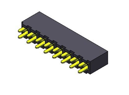 موصل رأس أنثى 3.96 مم صف واحد DIP نوع 1 * 2PIN إلى 1 * 24PIN H = 8.89 مم