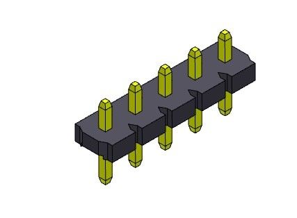 موصل رأس الدبوس 5.08 مللي متر صف واحد Dip TYPE 1 * 2PIN إلى 1 * 20PIN H = 2.54 مللي متر